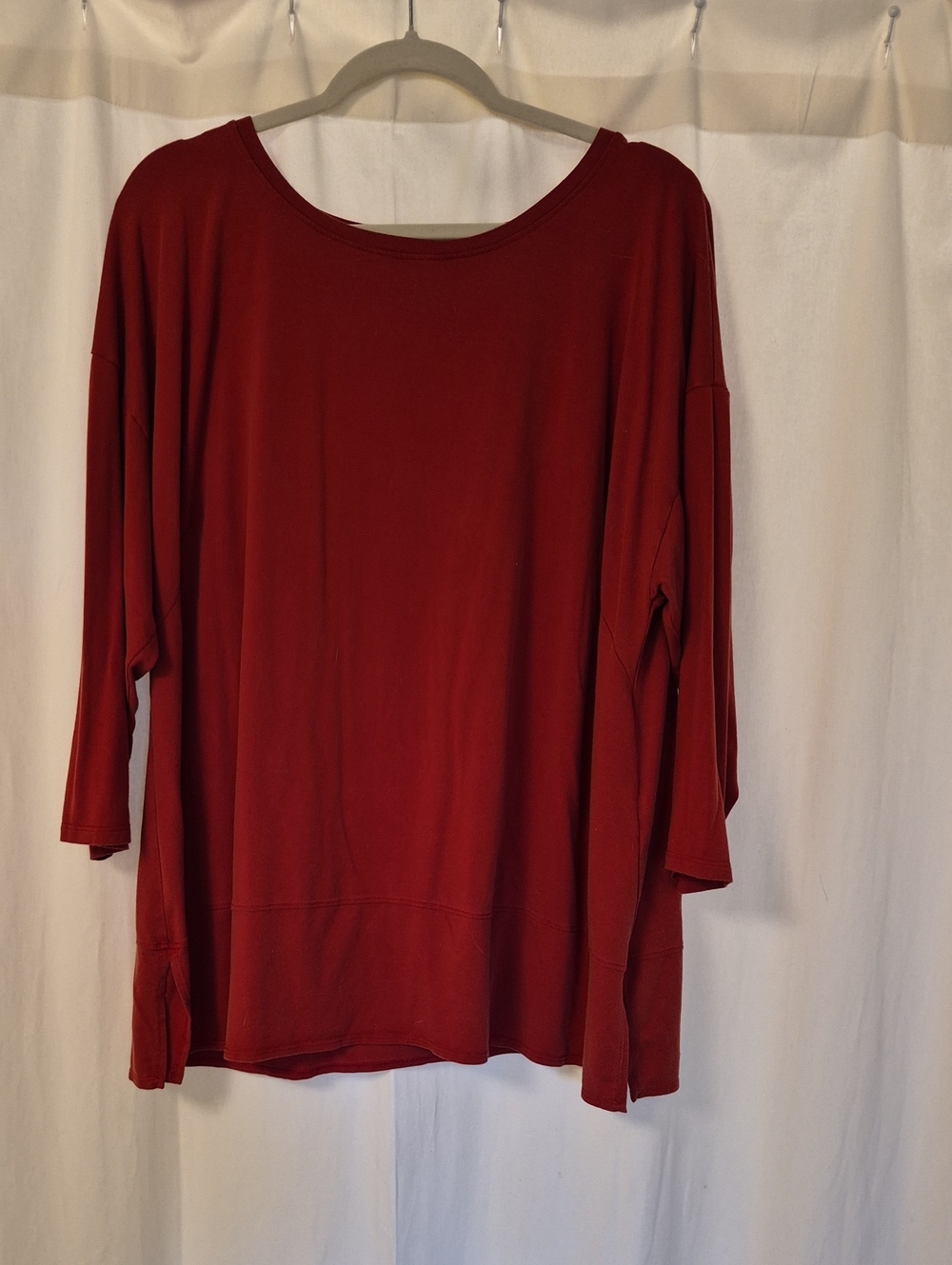 Eileen Fisher Women’s Relaxed Red Long Sleeve Top